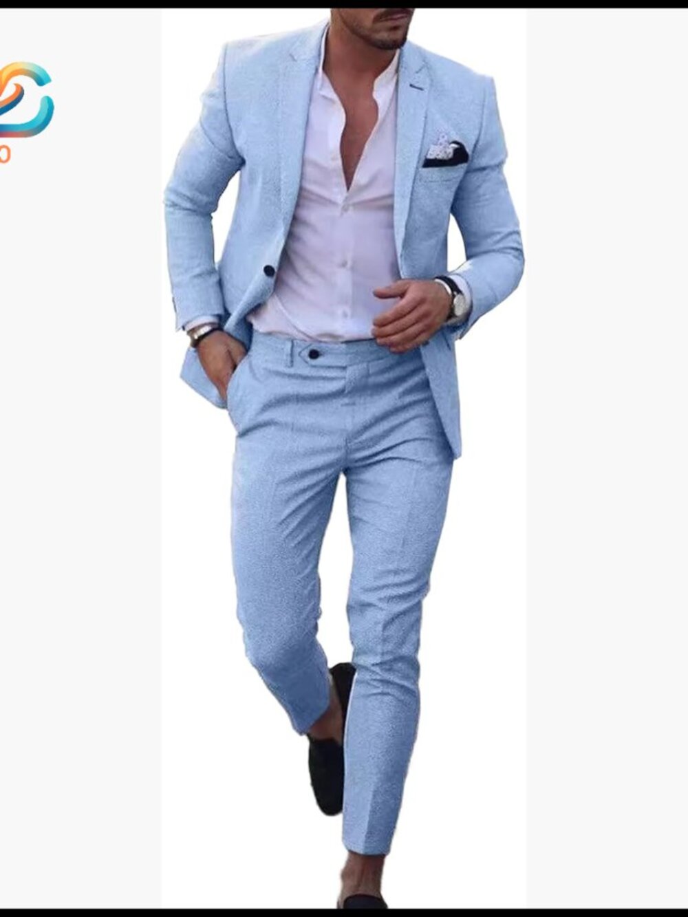 Men's Linen Suit Set Xxl Blazer Pants Lightweight Summer Wedding Beach